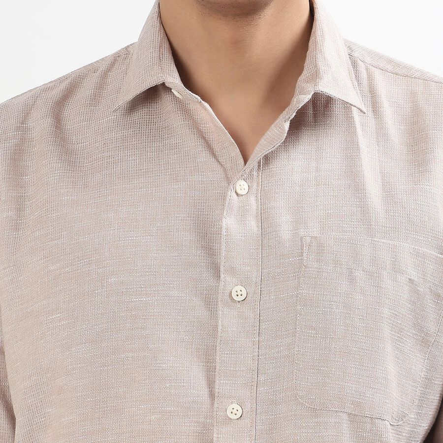 Men's Rich Chocolate Brown Full Sleeve Classic Casual Shirt, भूरा, large