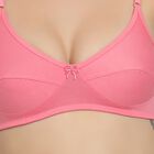 Ladies' 100% Cotton Non-Padded Bra, Coral, small image number null