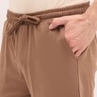 Men's 100% Cotton Jogger Track Pants , Brown, small