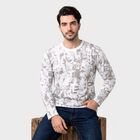 Men's White Crew Neck Regular T-Shirt, White, small