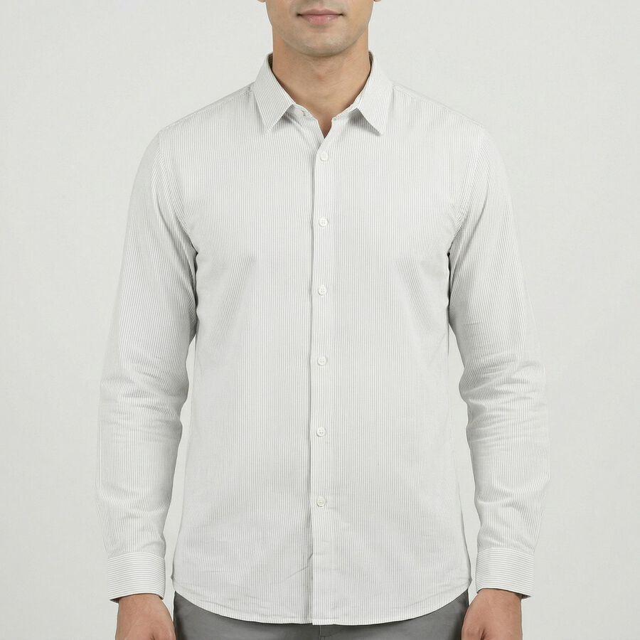 Men's White Casual Shirt, सफ़ेद, large