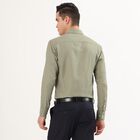 Men's Muted Olive Green Spread Collar Formal Shirt, ओलिव, small
