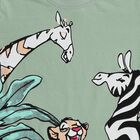 Boys Light Sage Green Cotton Round Neck Casual T-Shirt, Light Green, small image number null