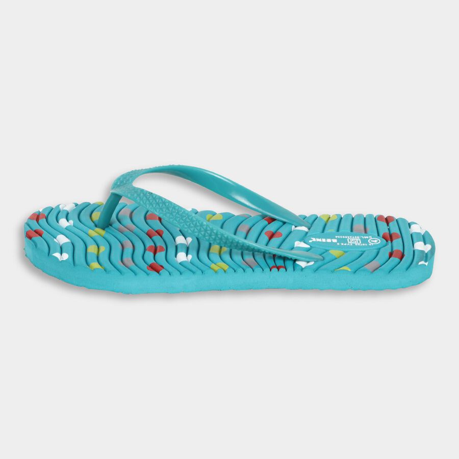 Ladies' V Strap Slipper, Turquoise, large image number null