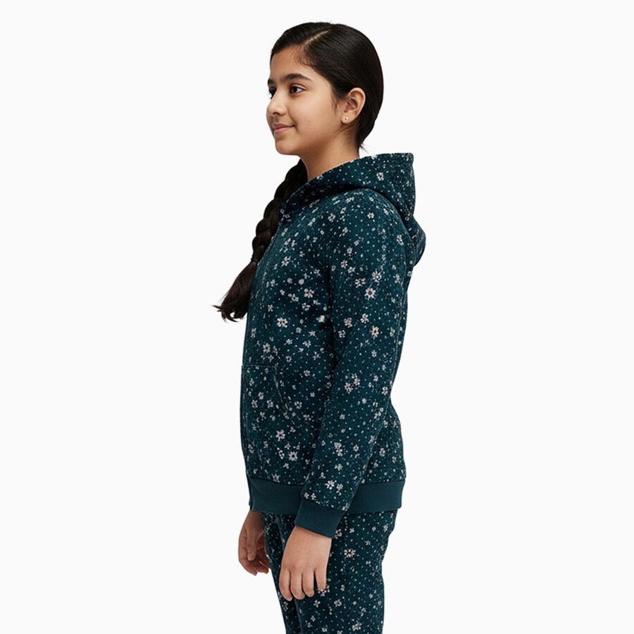 Girls' Sweatshirt, Dark Green, large image number null