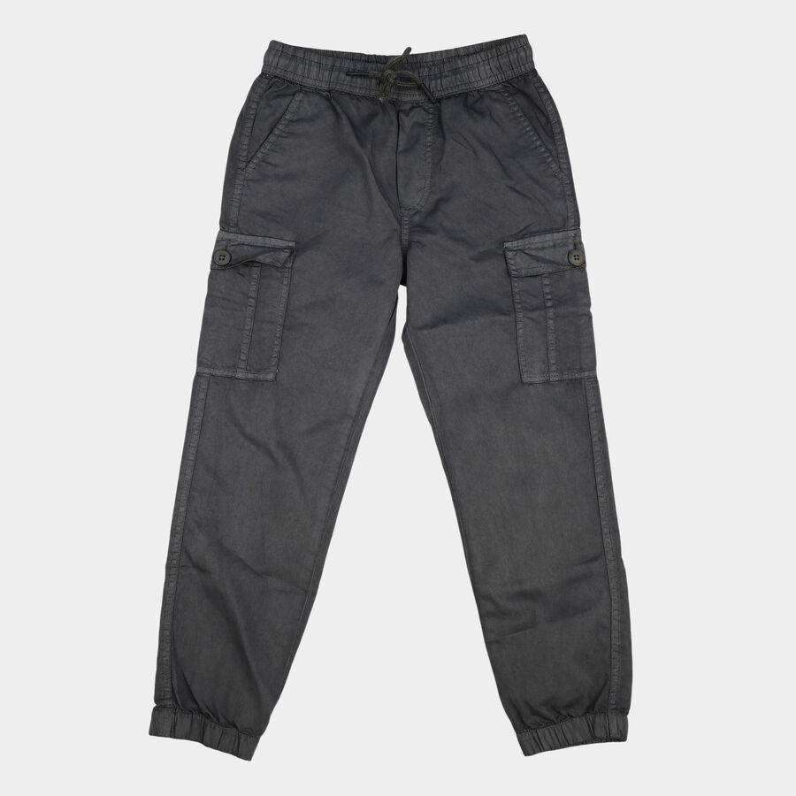 Boys' Trouser, गहरा ग्रे, large