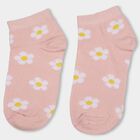 Women's White and Pink Printed Ankle Socks, गुलाबी, small image number null