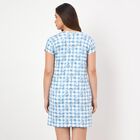 Women's Light Blue V-Neck Minimalist Nighty, Light Blue, small