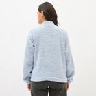 Women's Light Powder Blue High Neck Casual Sweatshirt, हल्का नीला, small image number null