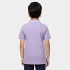 Boys Lilac Cotton Polo Collar Preppy Half Sleeves T-Shirt, Lilac, small