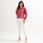 Ladies' Deep Rose Pink Classic Collar Romantic Shirt, Purple, small image number null