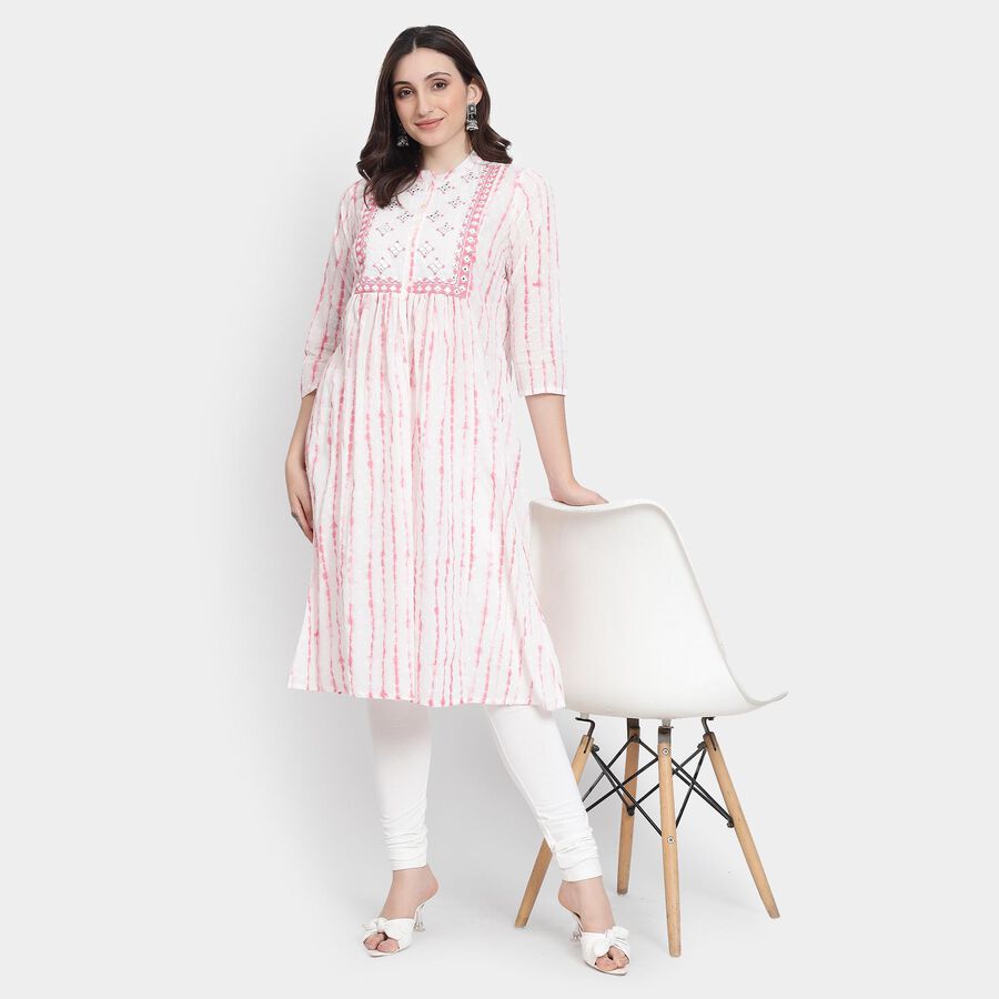 Ladies' 100% Cotton Kurta , गुलाबी, large image number null