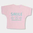 Girls' Light Pink Crew Neck Short Sleeve T-Shirt, Pink, small image number null