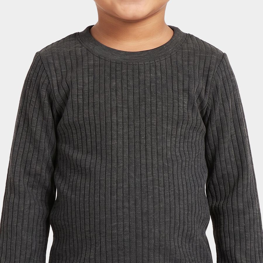 Boys Charcoal Long Sleeve Thermal, Charcoal, large