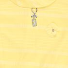 Girls Bright Yellow Round Neck Casual T-Shirt, Yellow, small image number null