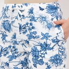 Women's White Relaxed Fit Floral Printed Pyjama, सफ़ेद, small