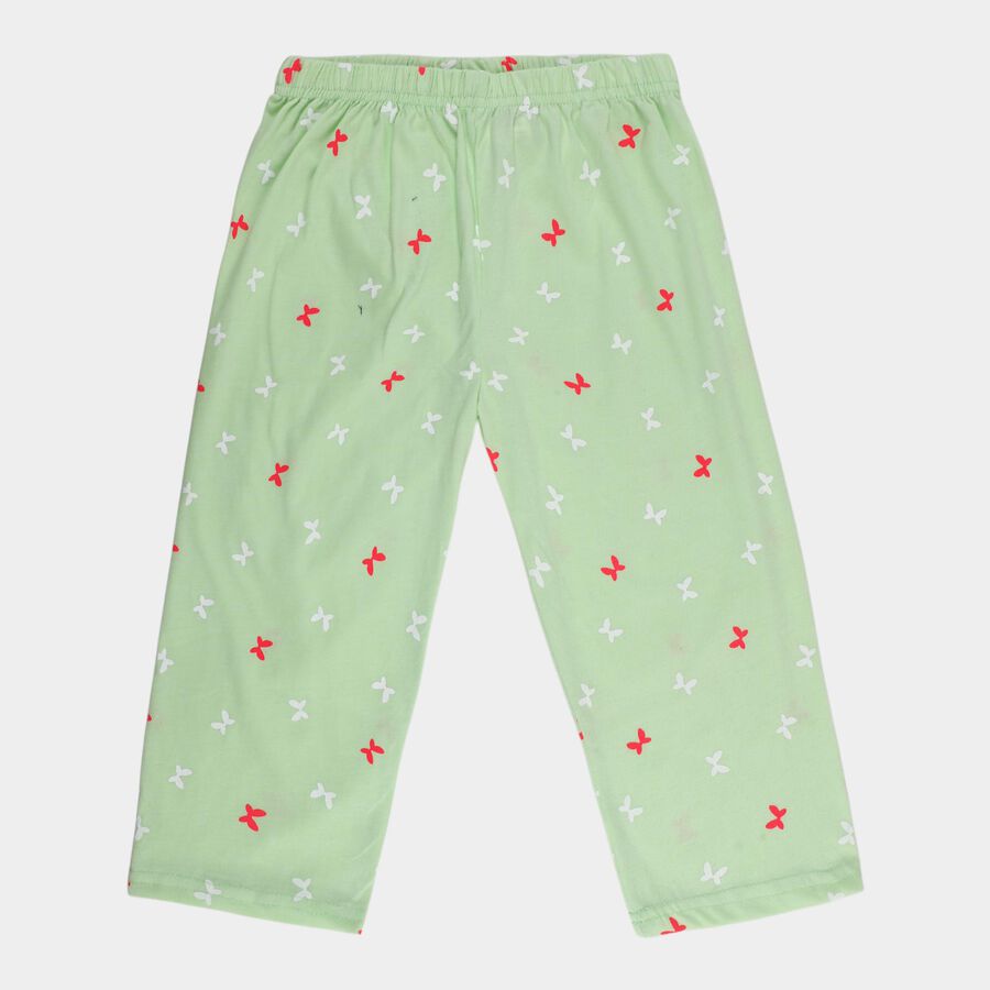 Girls' Light Green Regular Fit Printed Capri, Light Green, large