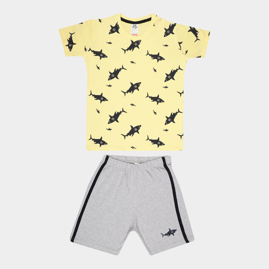 Boys Cotton Baba Suit, Yellow, large image number null