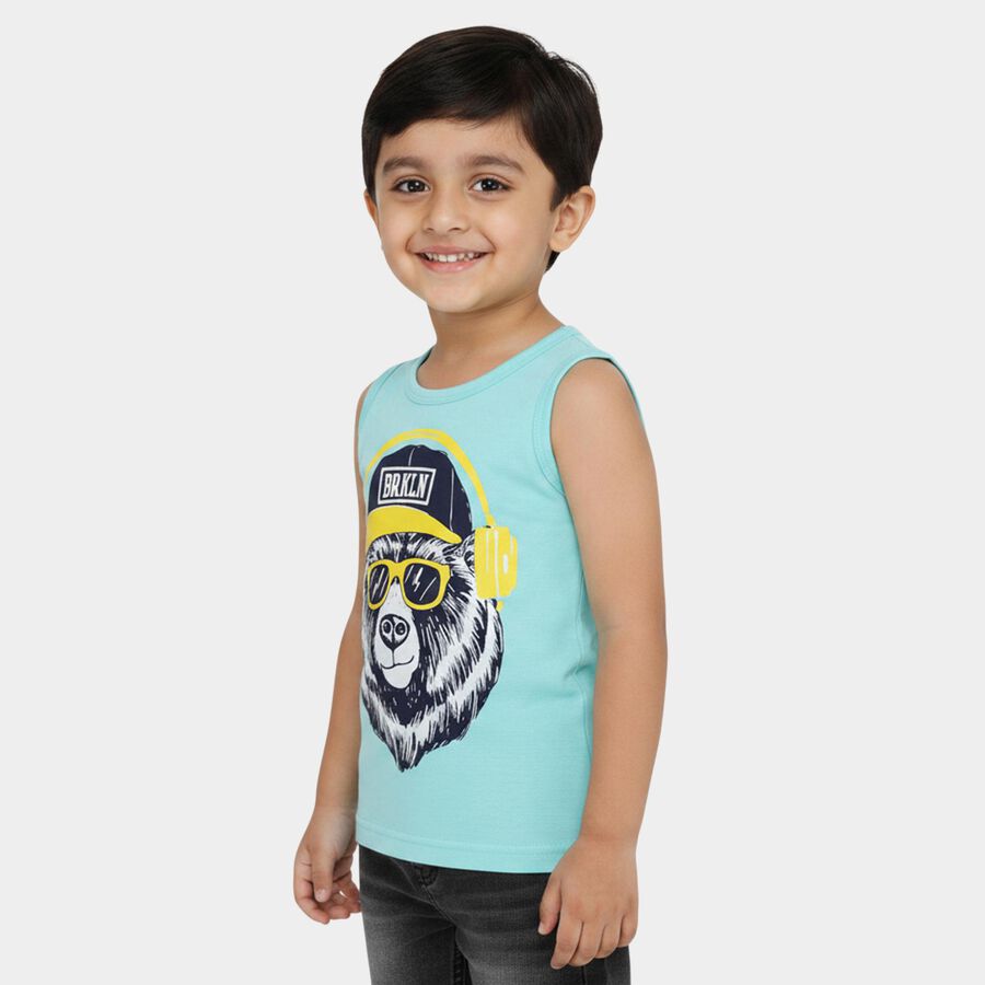 Boys' T-Shirt, एक्वा, large