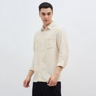 Men's Rich Eggshell White Classic Casual Shirt, Off White, small image number null