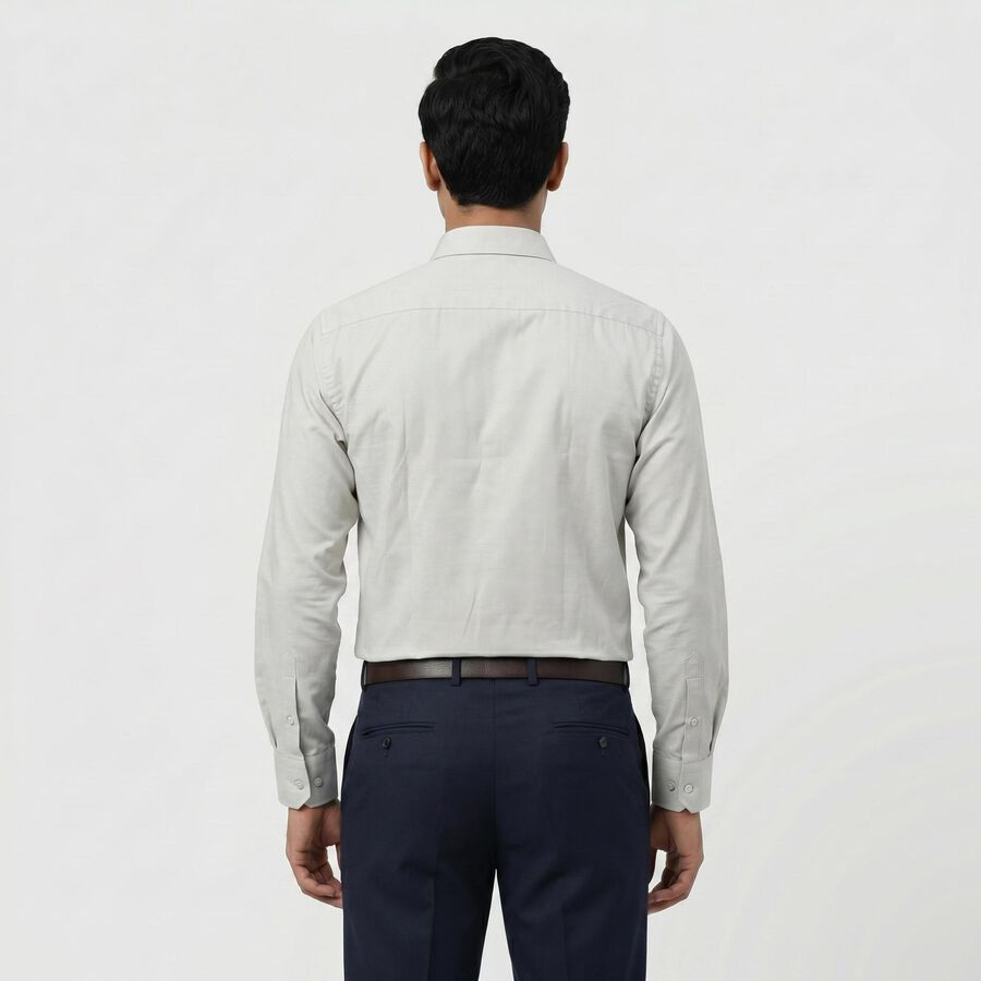 Men's Grey Classic Formal Shirt, Light Grey, large