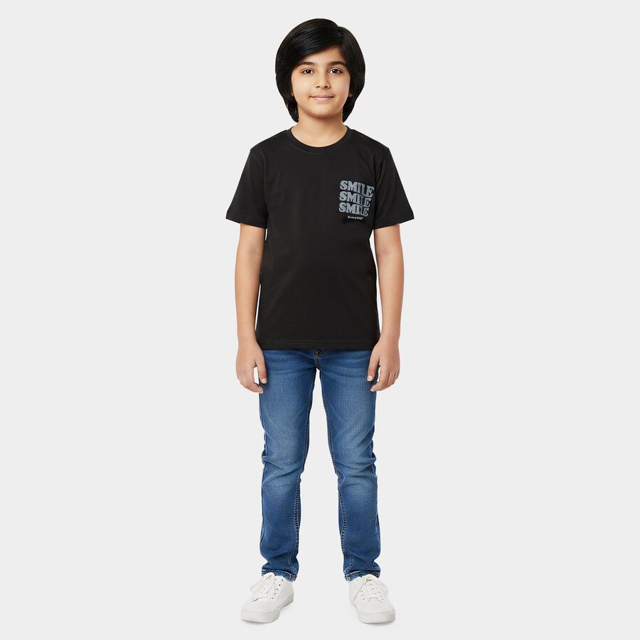 Boys' Half Sleeves T-Shirt, Charcoal, large