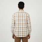 Men's Beige Cotton Long Sleeves Button-Down Regular Fit Shirt, गहरा पीला, small