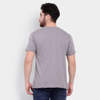 Cotton Solid Round Neck T-Shirt, Dark Grey, small image number null
