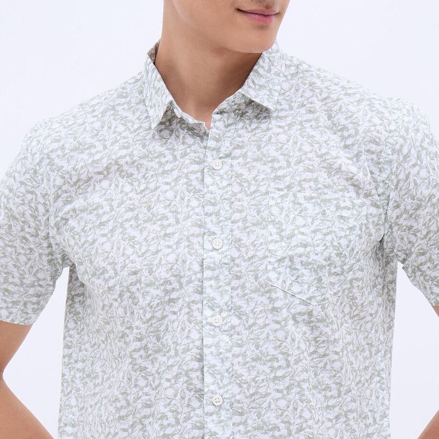 Men's Light Sage Green Regular Collar Casual Shirt, Light Green, large image number null