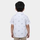 Boys White Cotton Regular Fit Casual Shirt, White, small