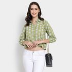 Ladies' 100% Cotton Shirt , Dark Green, small image number null