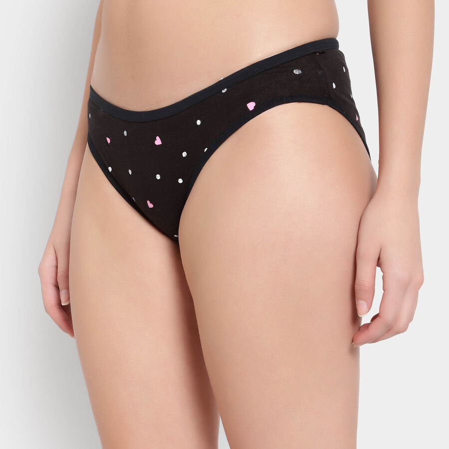 Cotton Printed Panty, Black, large image number null