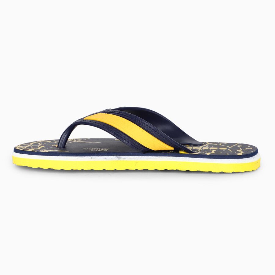 Kids Yellow Printed Flip-Flop Slippers, पीला, large