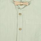 Infants' Beige Cotton Collar Baba Suit, गहरा पीला, small