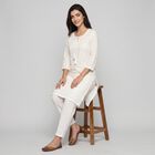 Women's White Straight Kurta, सफ़ेद, small