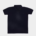 Boys Navy Blue Round Neck Casual Half Sleeve T-Shirt, नेवी ब्लू, small