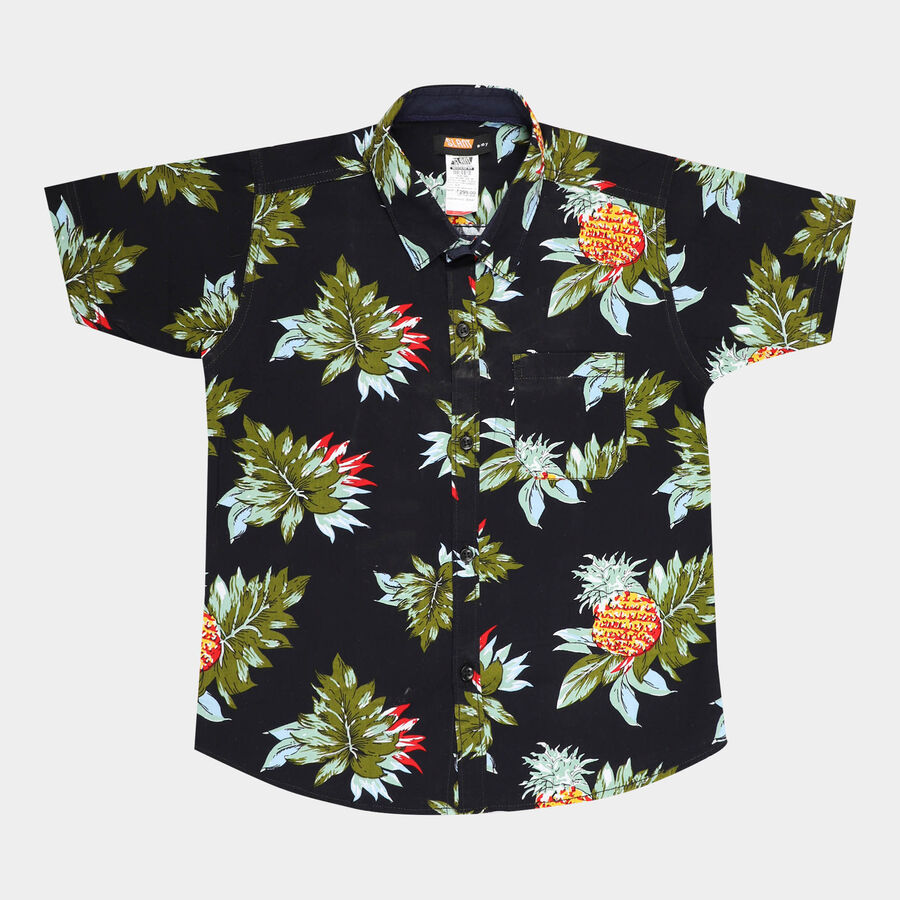 Boys Cotton Casual Shirt, Black, large image number null
