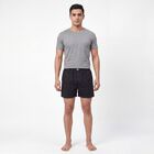 Men's Black Regular Fit Solid Boxers, काला, small