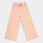 Girls' Soft Peach Bow Print Elastic Waist Pyjama, पीच, small image number null