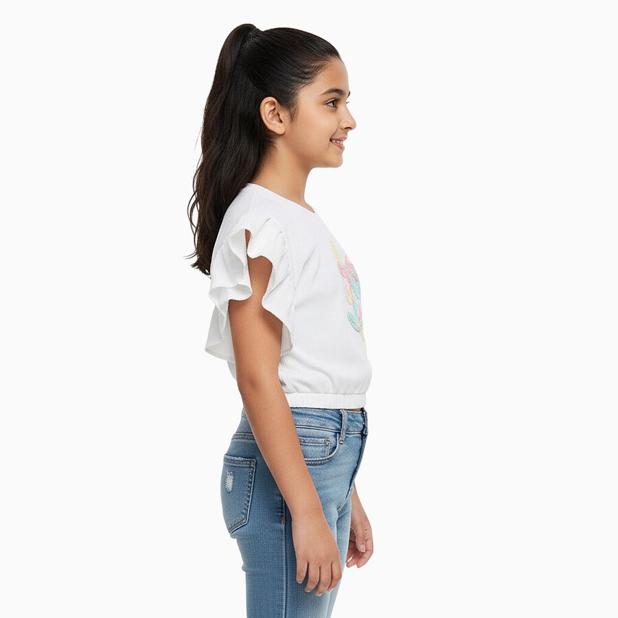Girls' T-Shirt, White, large image number null