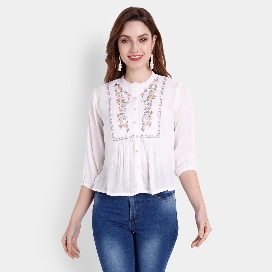 Embellished Shirt, White, large image number null
