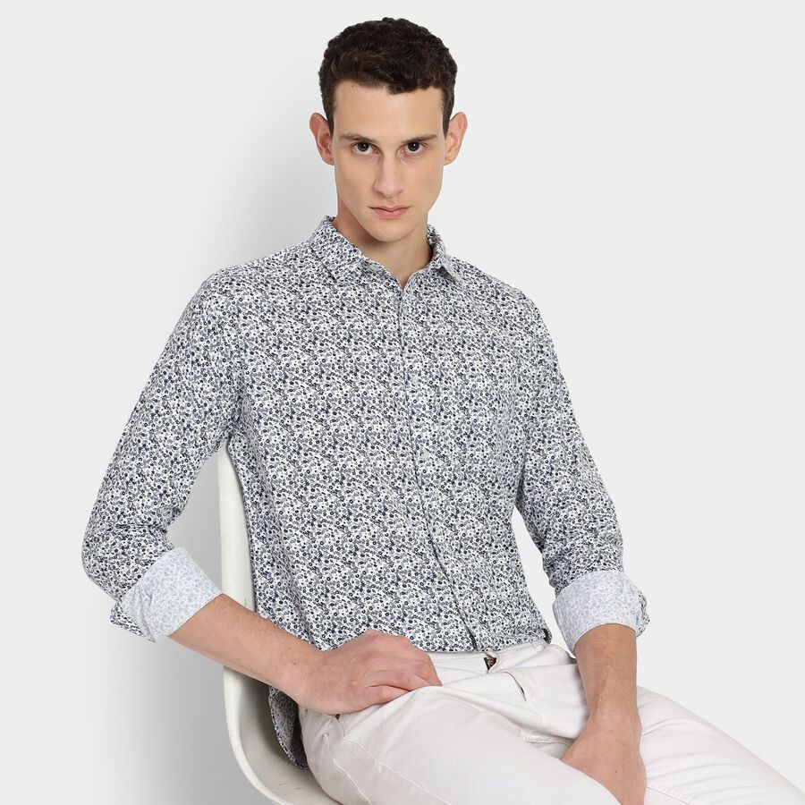 Men's 100% Cotton Casual Shirt, सफ़ेद, large image number null
