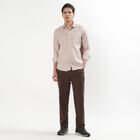 Men's Rich Chocolate Brown Full Sleeve Classic Casual Shirt, भूरा, small