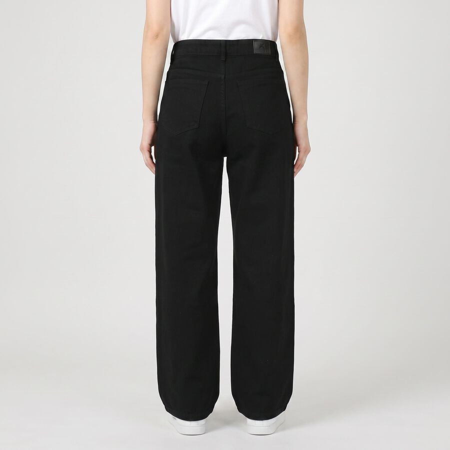 Women's Black Wide Leg Jeans, Black, large