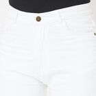 Women's Slim Fit Cotton Jeans, सफ़ेद, small
