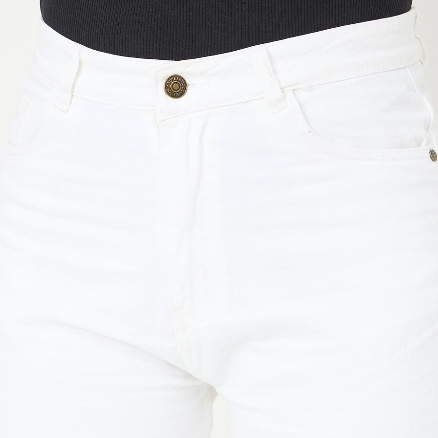 Women's Slim Fit Cotton Jeans, सफ़ेद, large