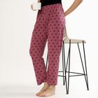 Women's Dusty Rose Floral Printed Relaxed Fit Pyjama, गुलाबी, small image number null