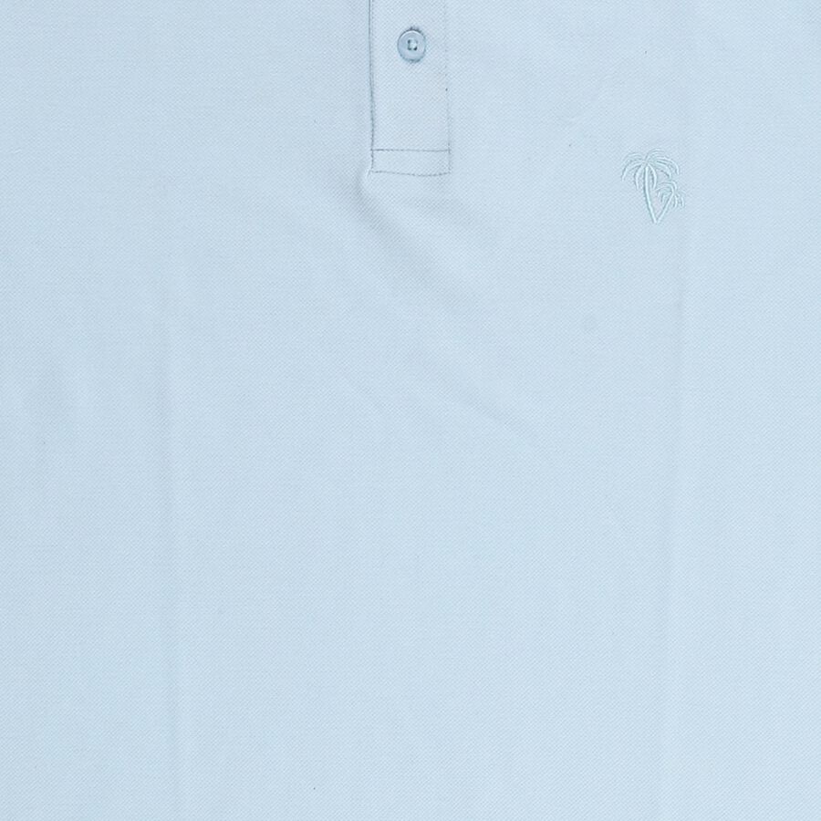 Boys Light Blue Polo Neck Casual T-Shirt, Light Blue, large