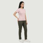 Women Lilac Cotton Blend Round Neck Casual T-Shirt, Lilac, small