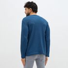 Men's Deep Midnight Blue Crew Neck Casual T-Shirt, Mid Blue, small image number null